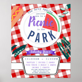 PTO PTA-poster i Picnic party-insamlare Poster