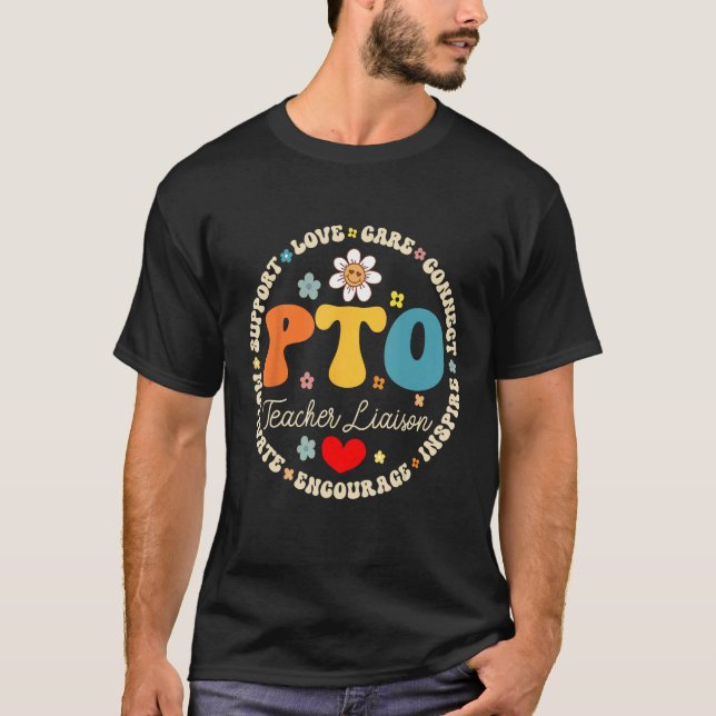 PTO Teacher Liaison Back to school Group Parent Te T Shirt (Framsida)