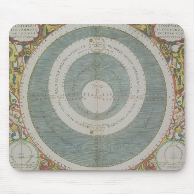 Ptolemaic system, från 'den himmelska kartboken musmatta (Framsidan)