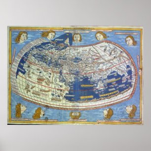 Ptolemaic världskarta poster