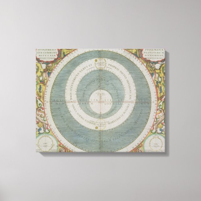 Ptolemaiskt system, från "The Celestial Atlas" ell Canvastryck (Framsida)