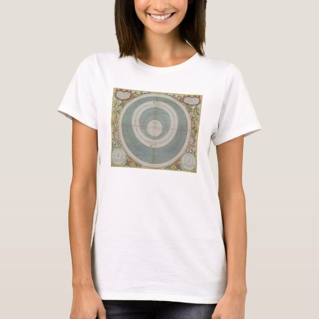 Ptolemaiskt system, från "The Celestial Atlas" ell T-shirt (Framsida)