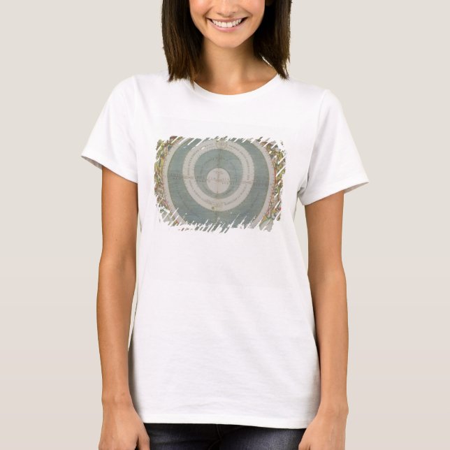Ptolemaiskt system, från "The Celestial Atlas" ell Tee Shirt (Framsida)