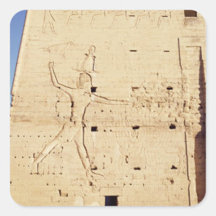 Ptolemy XII som slår hans fiender Fyrkantigt Klistermärke