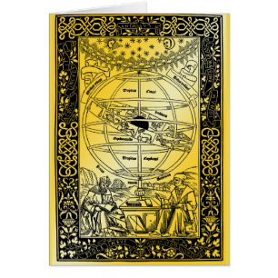 Ptolemys system av Johanes de Monte Regio 1543 Hälsningskort