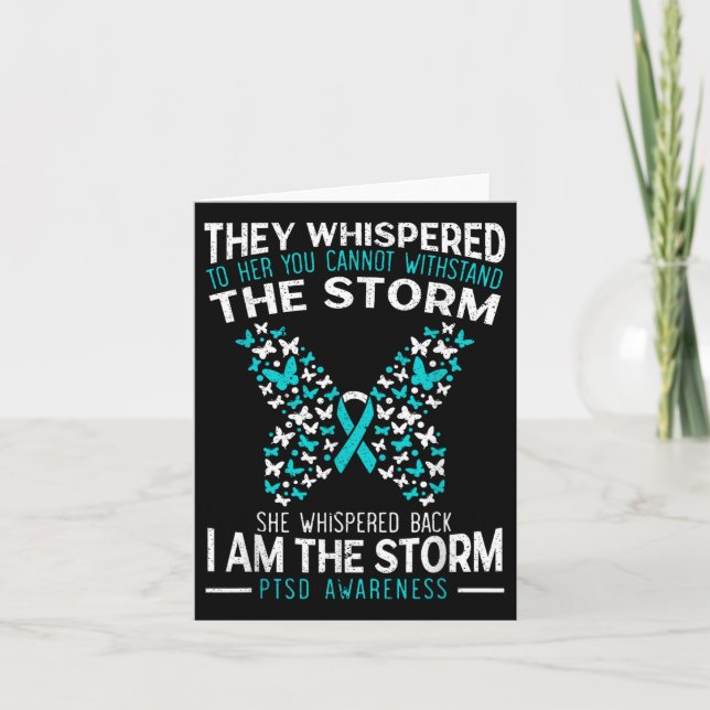 Ptsd Awareness Butterfly Posttraumatic Stressa Dis Kort (Framsida)
