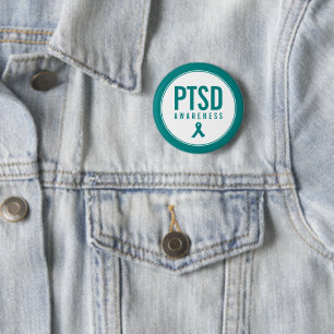 PTSD Awareness Teal Färg Knapp