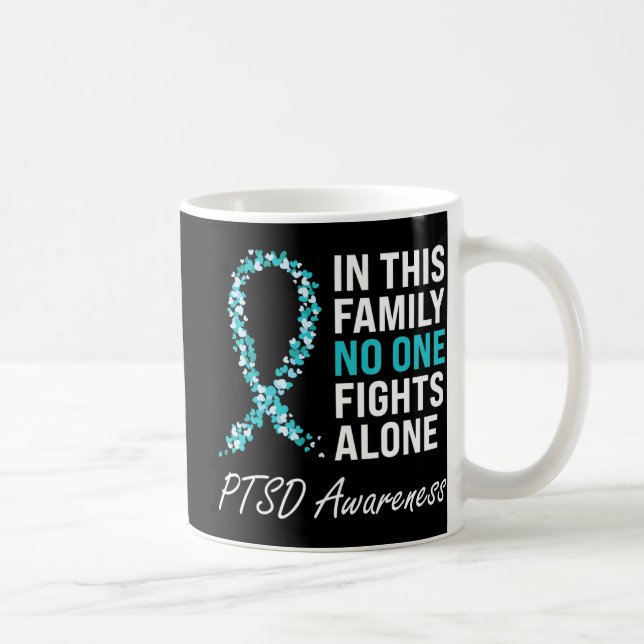 PTSD Awareness Teal Ribbon Kaffemugg (Höger)