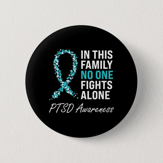 PTSD Awareness Teal Ribbon Knapp (Framsida)