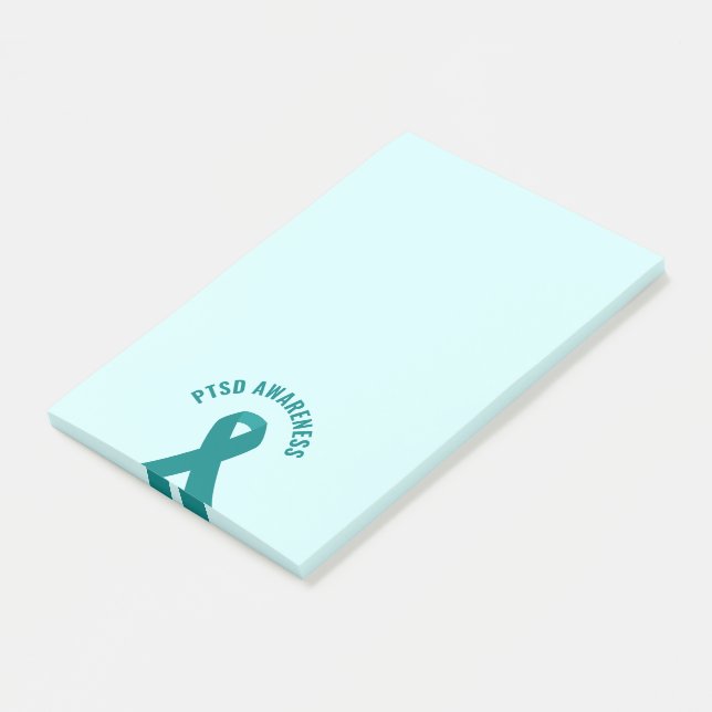 PTSD Awareness Teal Ribbon Post-it Block (Vinklad)