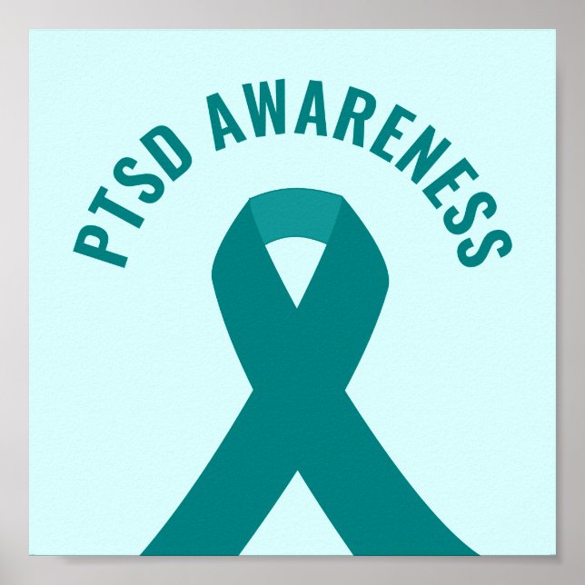 PTSD Awareness Teal Ribbon Poster (Framsidan)