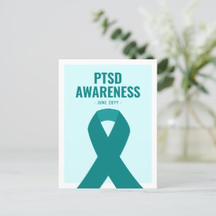 PTSD Awareness Teal Ribbon Vykort