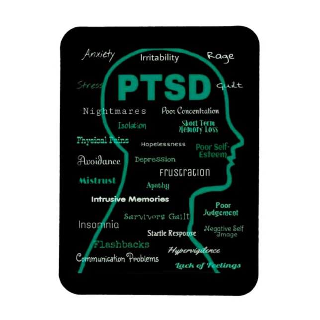 PTSD-huvud/symptom Magnet (Vertikal)