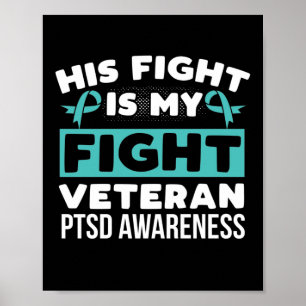 PTSD-medvetande Hans kamp är min kamp PTSD Teal Poster