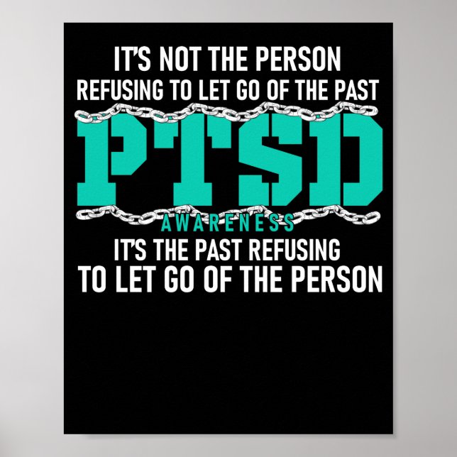 PTSD-medvetandegörande PTSD-medvetandegörande Teal Poster (Framsidan)