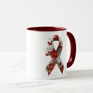 PTSD-medvetandehöjande dagordning Blommigt design Mugg