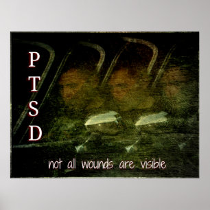 PTSD-medvetenhet - Inte alla sår är synliga affisc Poster