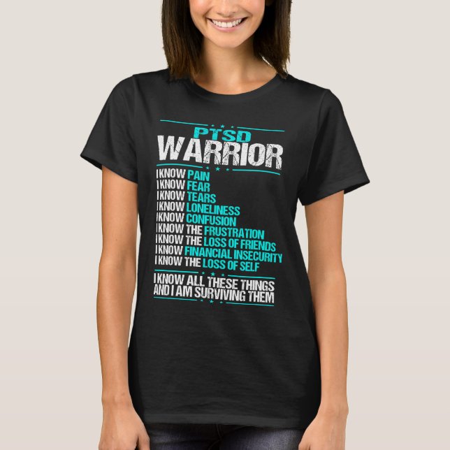 PTSD-medvetenhet Jag känner Veteran Soldier Teal R T Shirt (Framsida)