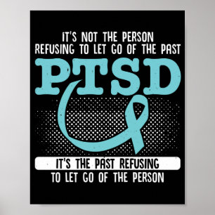 PTSD-medvetenhet om PTSD-Teal Ribbon Poster