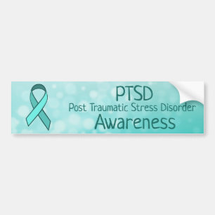 PTSD-medvetenhet TealRibbon Bildekal