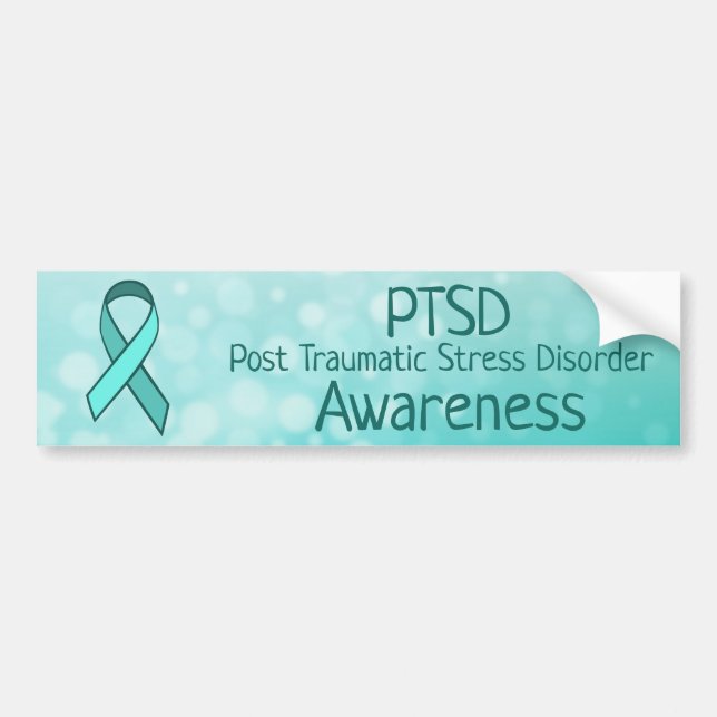 PTSD-medvetenhet TealRibbon Bildekal (Framsidan)