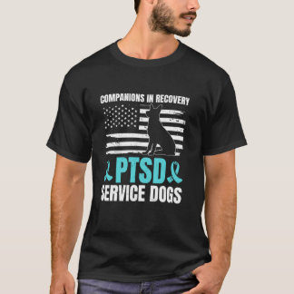 PTSD Service Hund American Flagga PTSD US Veterans T Shirt