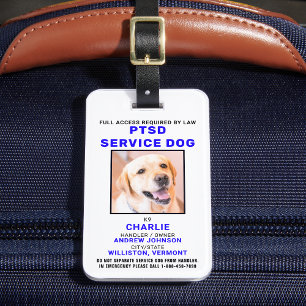 PTSD Service-Hund foto-ID-bricka Bagagebricka