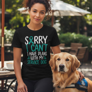 PTSD Service Hund Plan Teal Band T Shirt
