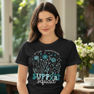 PTSD-stödtrupp Teal Vilda Blommor T Shirt
