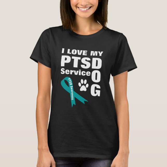 PTSD-tjänstens Hund T Shirt (Framsida)