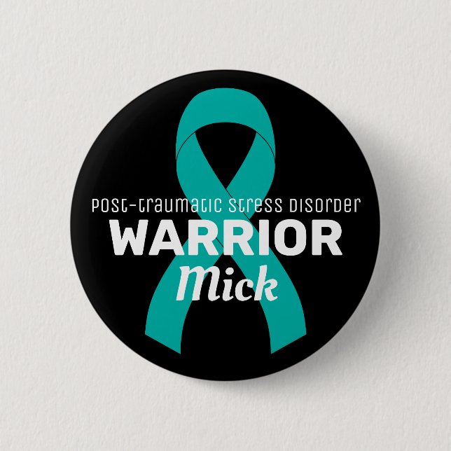 PTSD Warrior Black Button Knapp (Framsida)