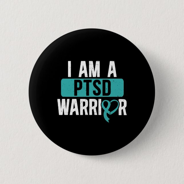 Ptsd Warrior Post Traumatic Stressa Disorder Aware Knapp (Framsida)