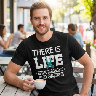PTSD Warrior Teal Band Medvetenhet T Shirt