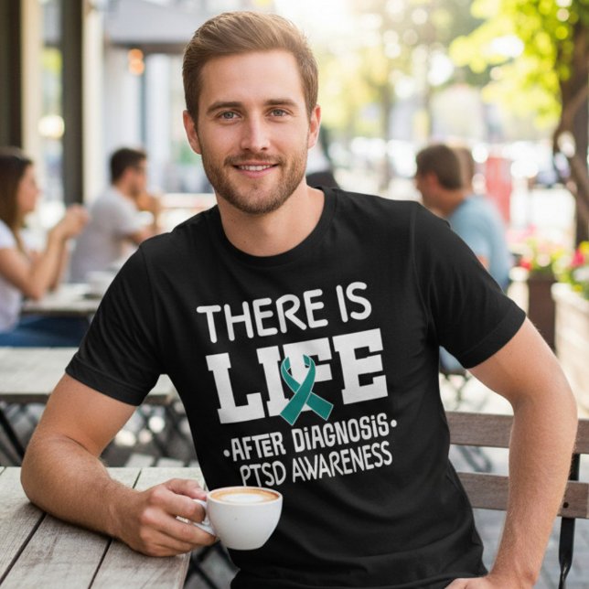 PTSD Warrior Teal Band Medvetenhet T Shirt (Skapare uppladdad)