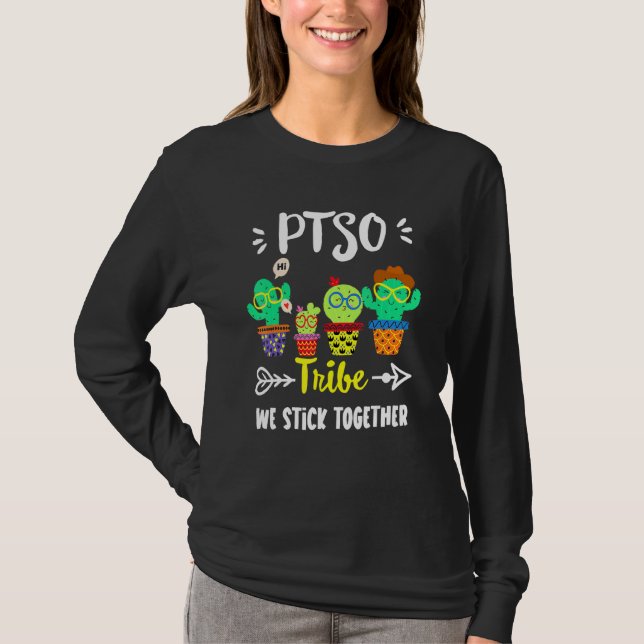 Ptso Tribe School Cactus Crew Ptso Teacher Squad T Shirt (Framsida)