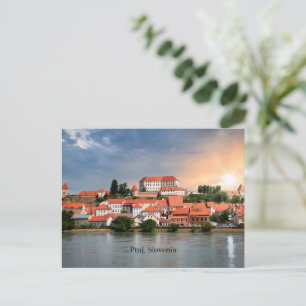 Ptuj, Sloveniens cityscape-foto Vykort