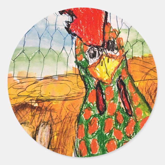 Ptury Chicken Runt Klistermärke (Framsida)