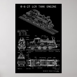 PTW 0-6-2T Tanklok "Blåkopia" Poster