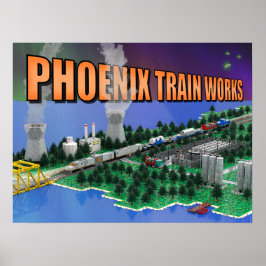 PTW Atomic Train och kraftverks scen Poster