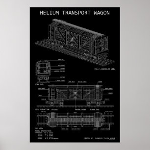 PTW Helium Tågvagn "Blåkoppling" Poster