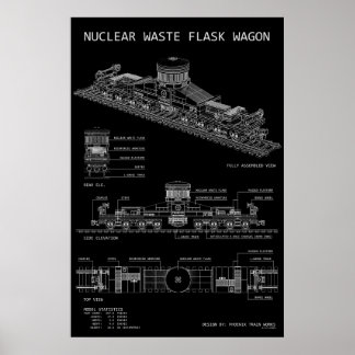 PTW kärnavfallsflaskvagn "Blåkopia" Poster
