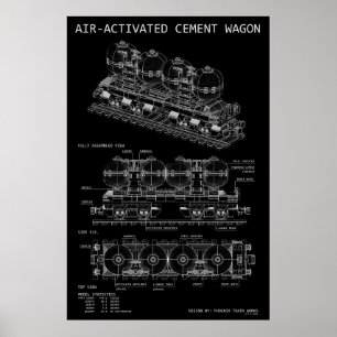 PTW Luftaktiverad Cementtåg "Blåkoppling" Poster