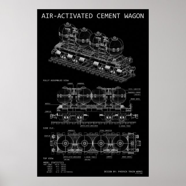 PTW Luftaktiverad Cementtåg "Blåkoppling" Poster (Framsidan)