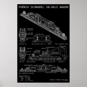 PTW Stor Schnabel Tågvagn "Blåkoppling" Poster