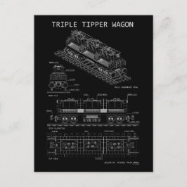 PTW Triple Tipper Wagon "Blåkoppling" Vykort