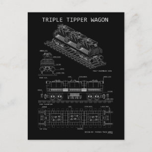 PTW Triple Tipper Wagon "Blåkoppling"  Vykort