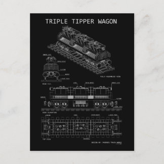 PTW Triple Tipper Wagon "Blåkoppling" Vykort