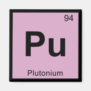 Pu - Plutonium Kemi Periodiska Systemet Symbol Magnet