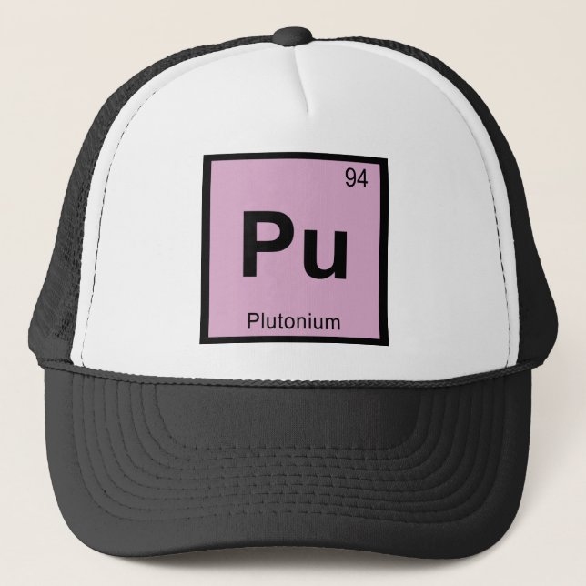 Pu - Plutonium Kemi Periodiska Systemet Symbol Truckerkeps (Framsida)