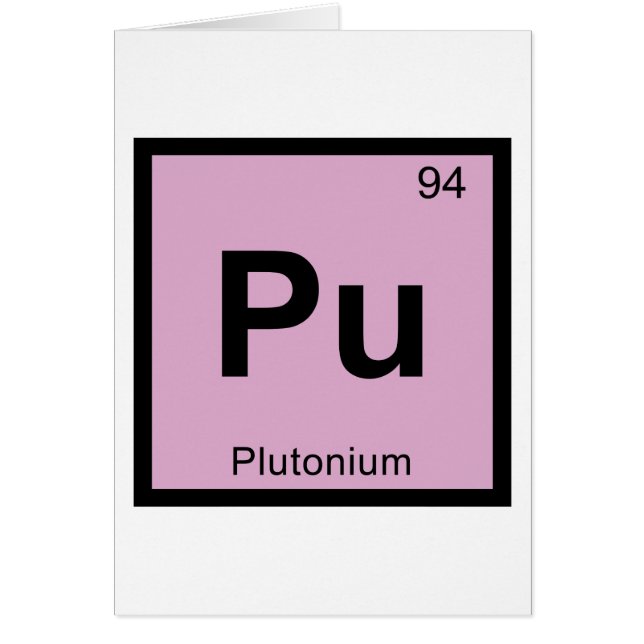 Pu - Plutoniumkemi Periodic Bord Symbol Hälsningskort (Framsidan)